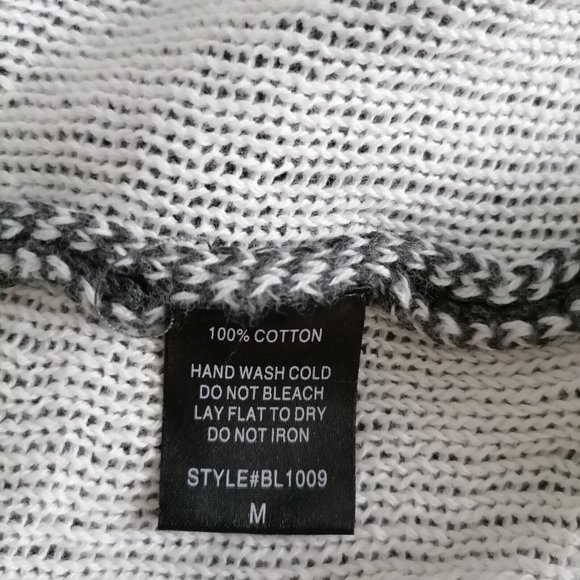 Blank Paige Womens Dark Gray Open Front White Stars Duster Cardigan Sweater M - Picture 6 of 6